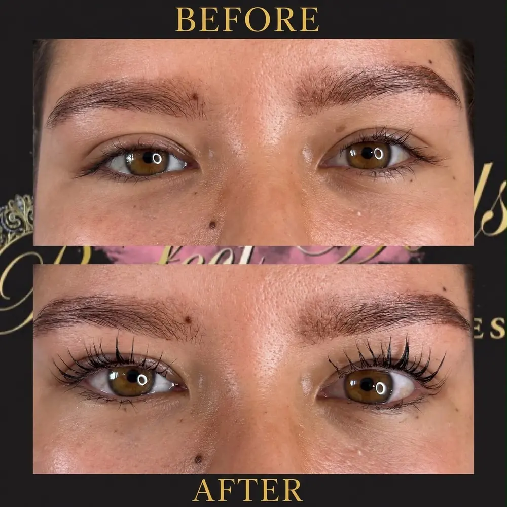 Lash lift before and after